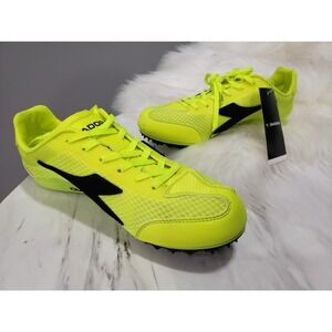NEW EURO 40.5 US 7.5 Diadora Mid Distance Spike Sneakers Neon TRACK RUNNING SHOE